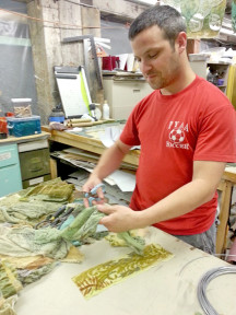 Chris Haig making set leaves