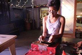 Doreen making art