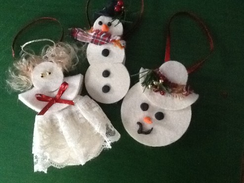 carolyn's snowmen and angel