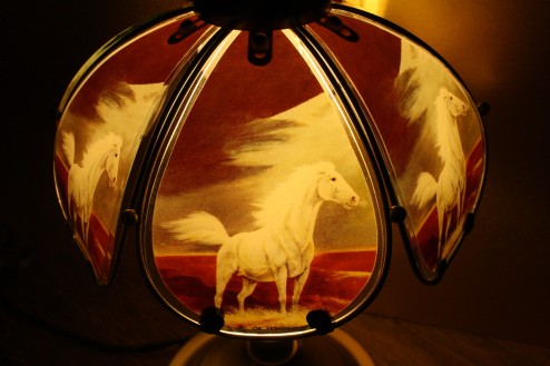 horse lamp up close