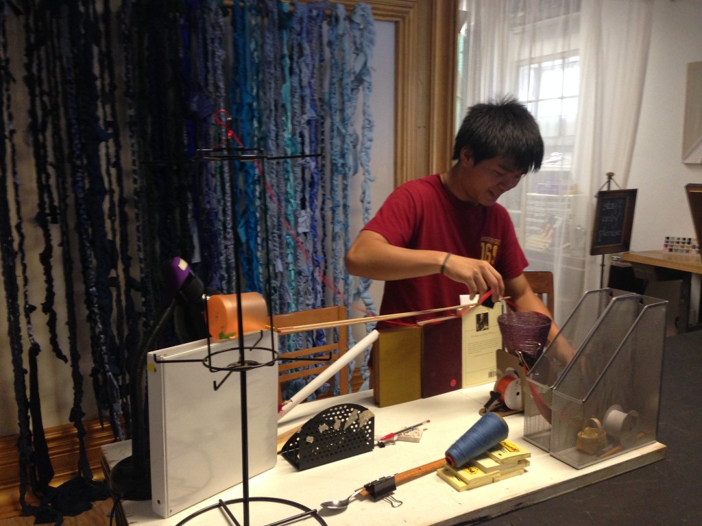 Ben working on machine