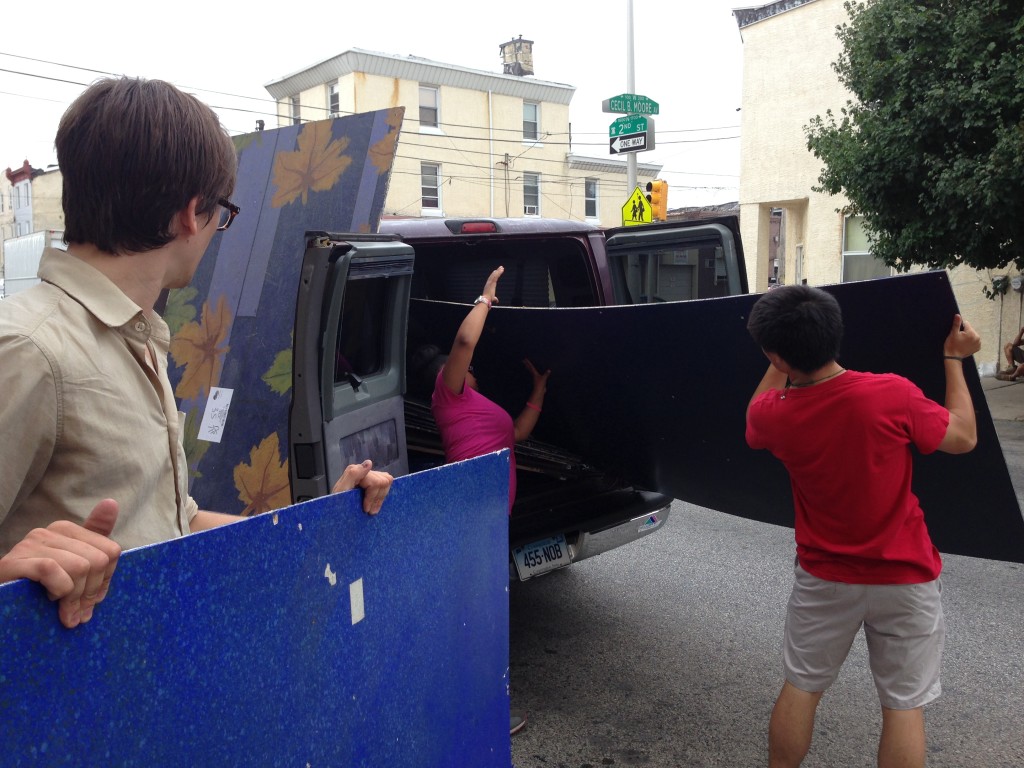 Sarena and Ben loading van