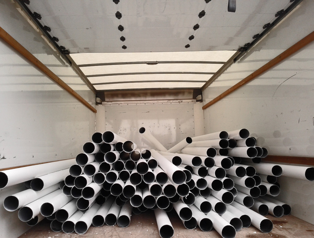 Interact:white tubes in truck
