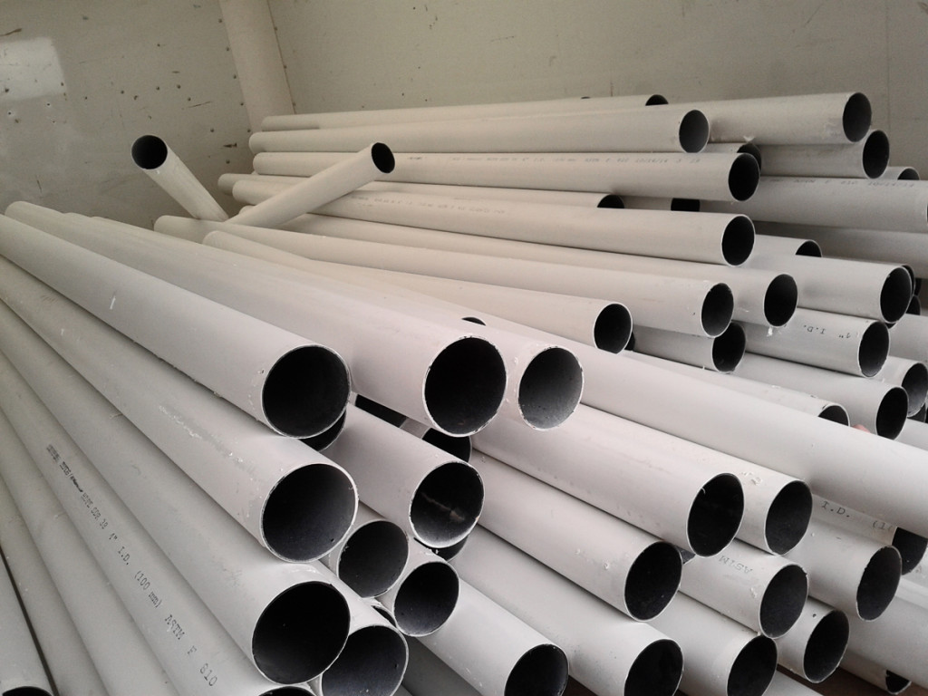 Interact:white tubes in truck close