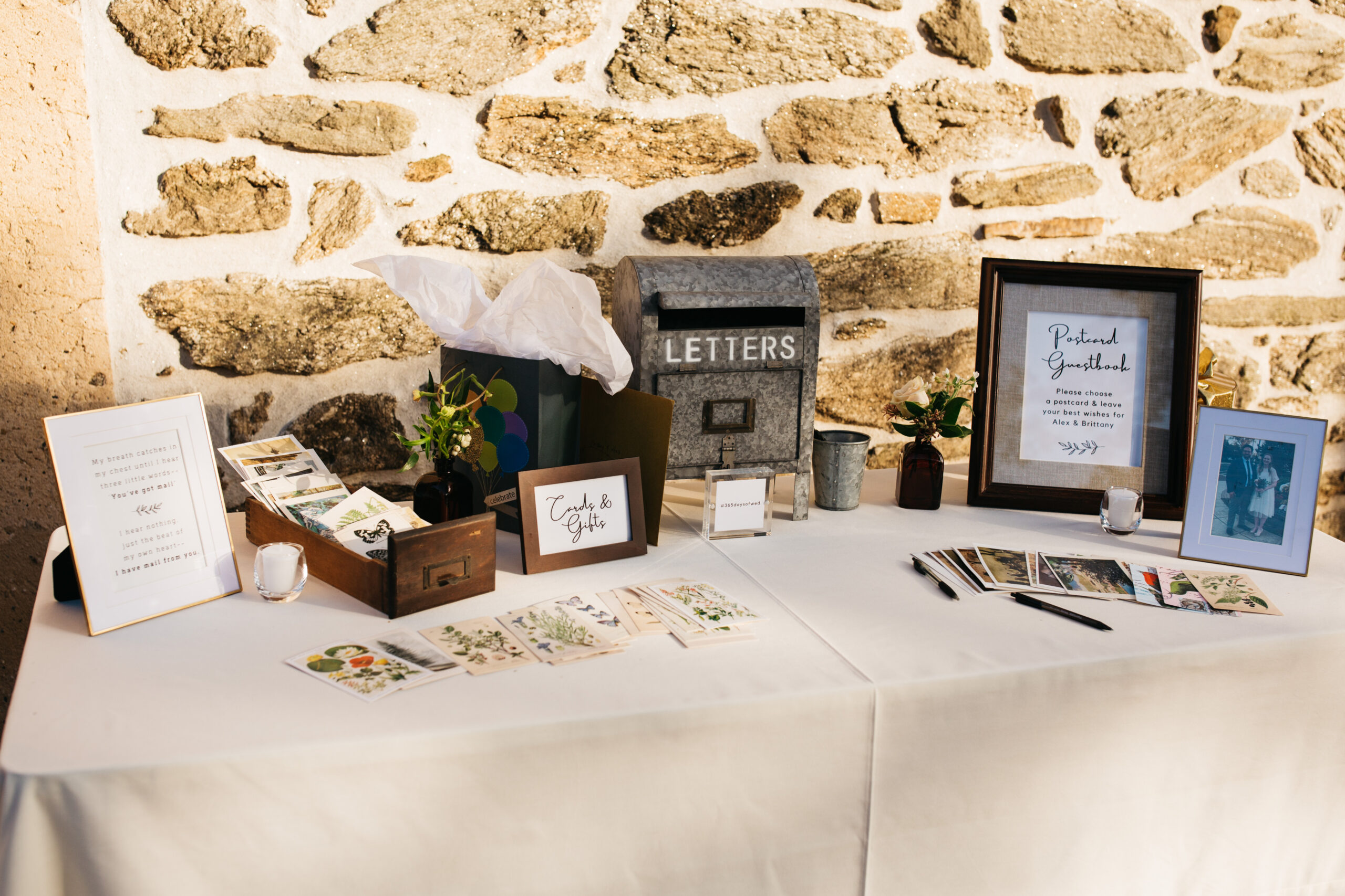 Sustainable Wedding guestbook table