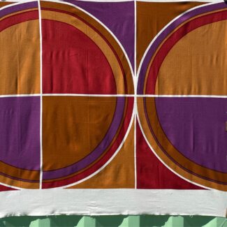 Rare Mid-Century Boris Kroll Circular Geometric Designer Fabric (56” x 56”)