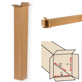 Corrugated Cardboard Boxes – 6” x 6” x 60” (15 count)