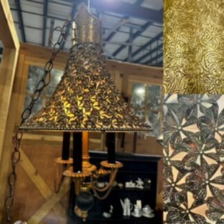 Vintage 1960s Moroccan Brass Hanging Lamp