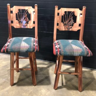 Copper Wolf Swivel Barstool